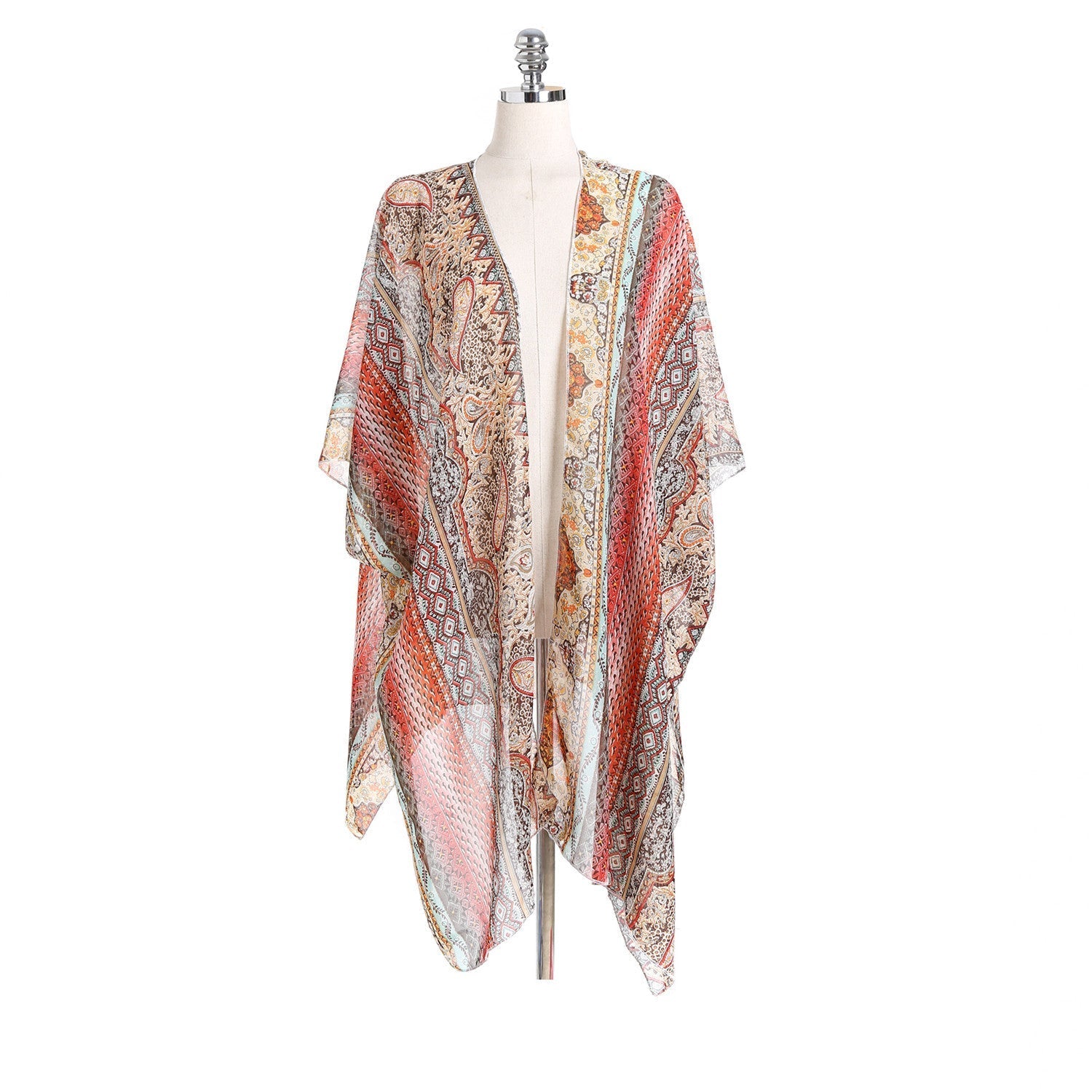 Spring Summer Paisley Pattern Kimono Cardigan Sun Protection Sun Shade Blouse Bella Mia